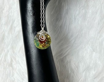 Sterling Silver Round Crystal Pendant