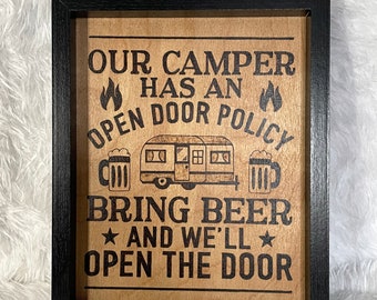 Wood Burned Camper Sign