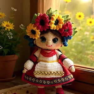 Handmade Ukrainian Crochet Doll with Vinok and Namysto – 12” Cultural Keepsake