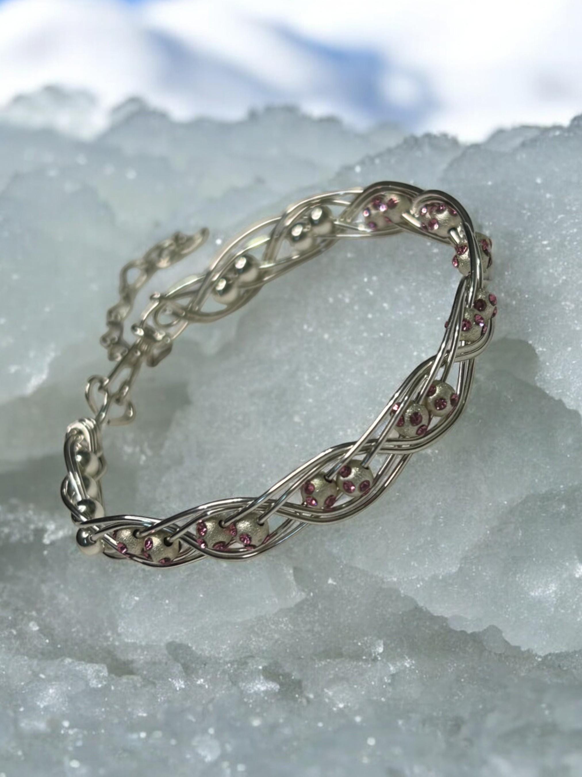 October Birthstone Handmade Sterling Silver Bracelet, Boho