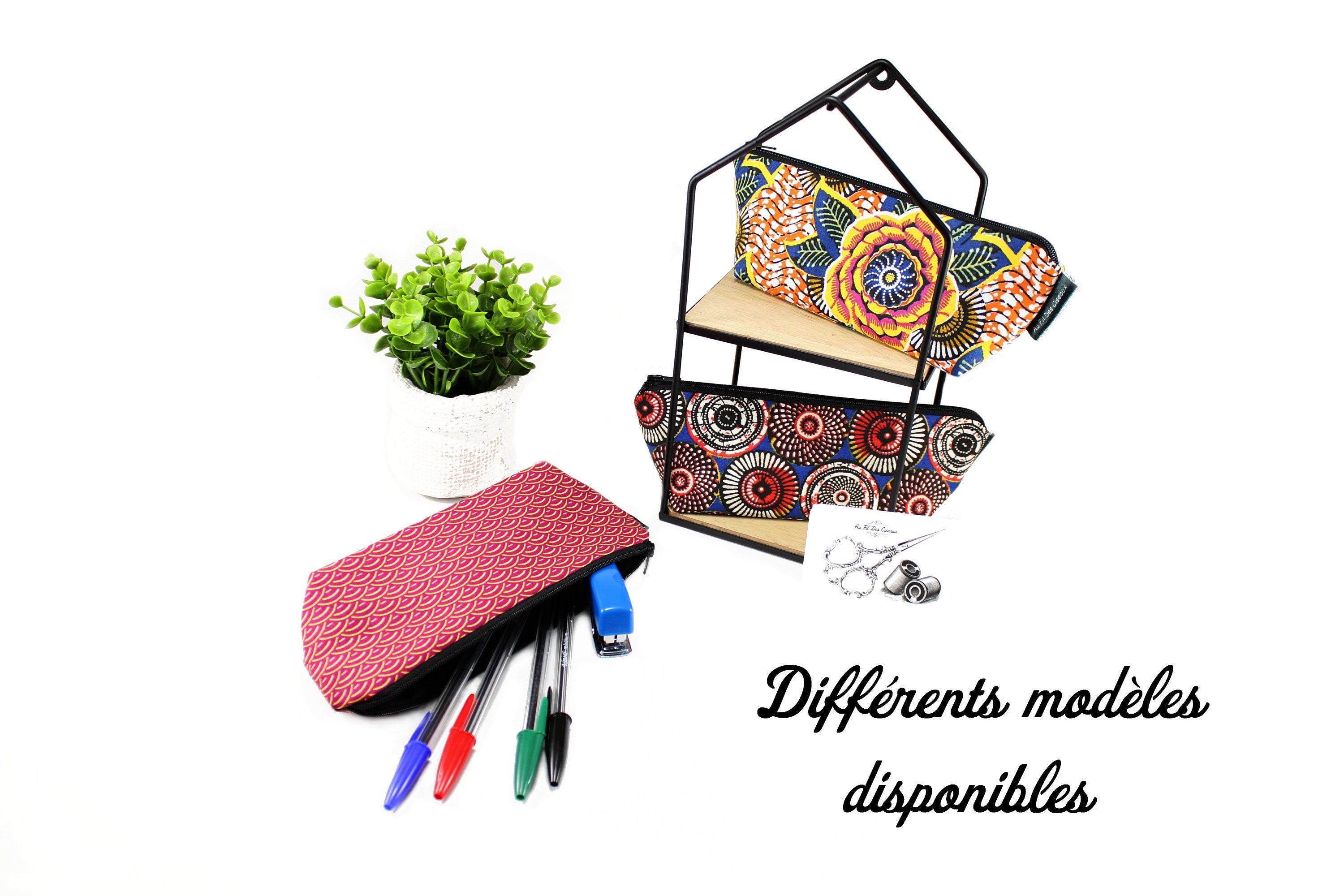 Trousse de Bureau en Coton // Trousse d'école Fourre Tout Scolaire