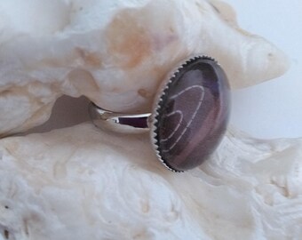 Bague, Bague unique, Single modèle, Bijoux, Bijoux fantaisie, Accessoire de mode, Bague métal argenté, Fait main, Hand made, Cobochon,