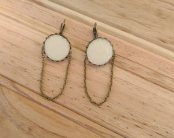 Boucles, Boucles d'oreilles, Boucles autruche, Boucles fantaisie, Earring, Jewellry, Earring for woman, Ostrich earring, Porte bonheur