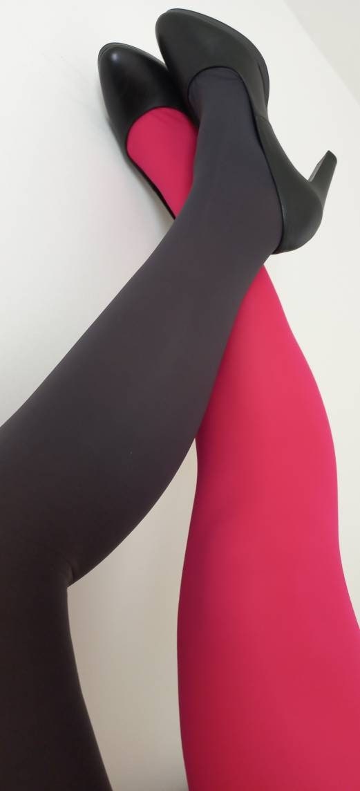 Pink Silver Star Tights for Women, Cosplay Tights, Semi-opaque