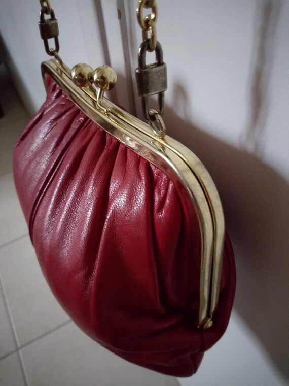 Sac Vintage en cuir rouge - image 6