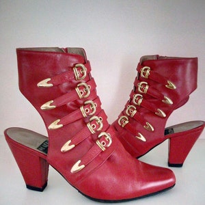 MARE Bottines vintage en cuir rouge pointure 36 FR  années 90