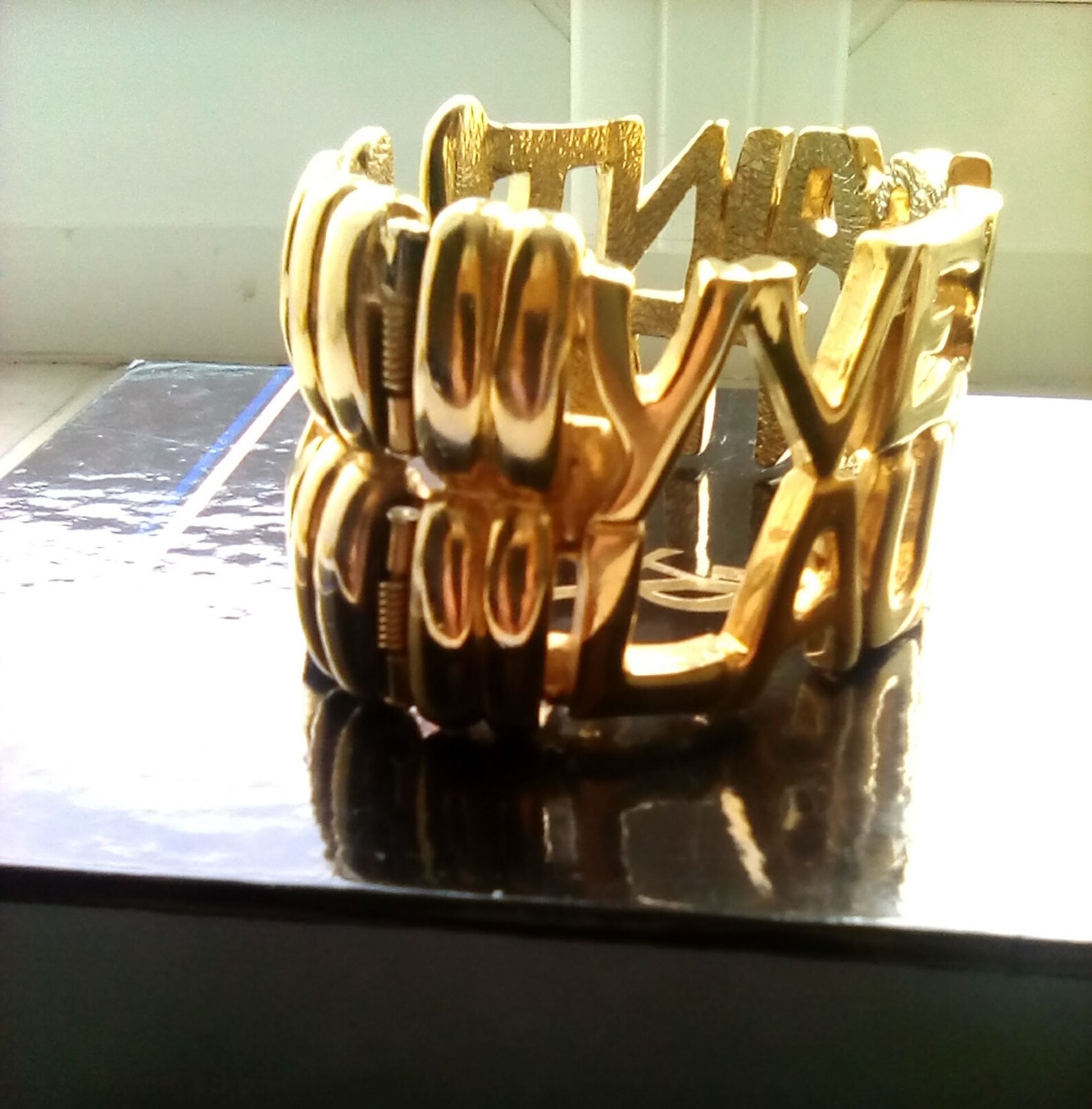 Bracelet Manchette Vintage 80s Métal Chromé Moderniste – Sans Fermoir, Look épuré