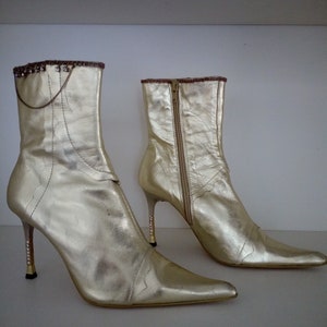 Bottines Vintage en cuir doré clair , pointure 36 FR