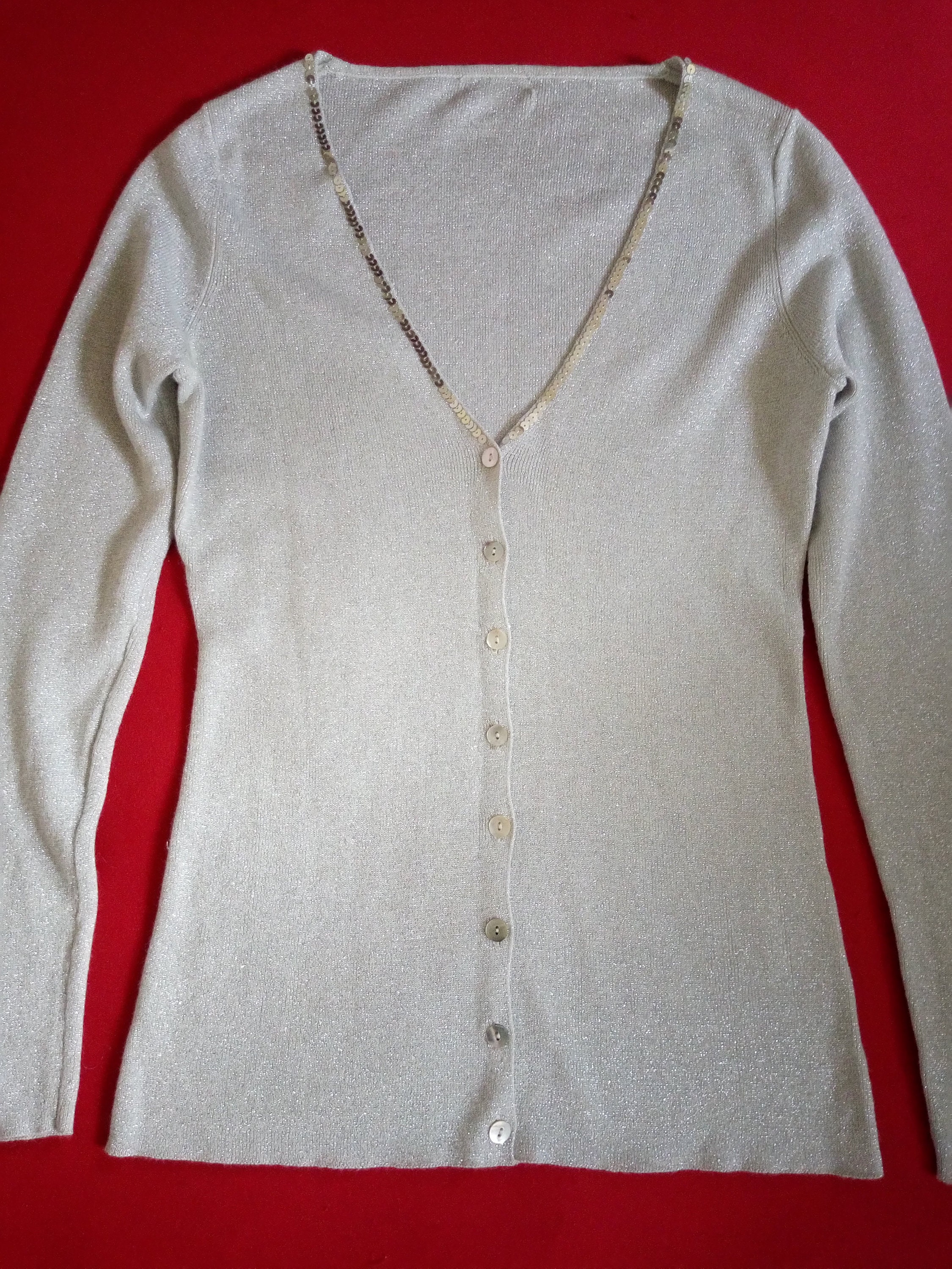 Twin Set Vintage en Maille Argentée 38Fr