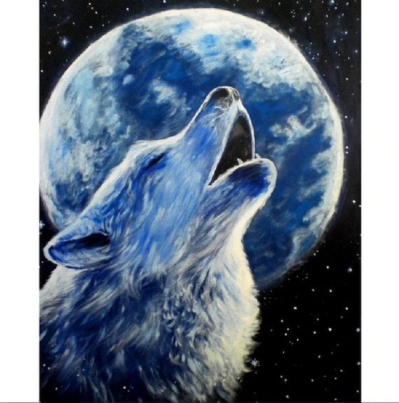 30*30cm Lunar wolves DIY Full Drill 5D Diamond Embroidery Painting Cross Stitch