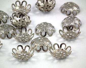 X 1 PC silver cups 16mm ♥ ♥