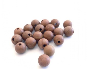 X 50 wood lace ❤ ❤ 6mm stone beads