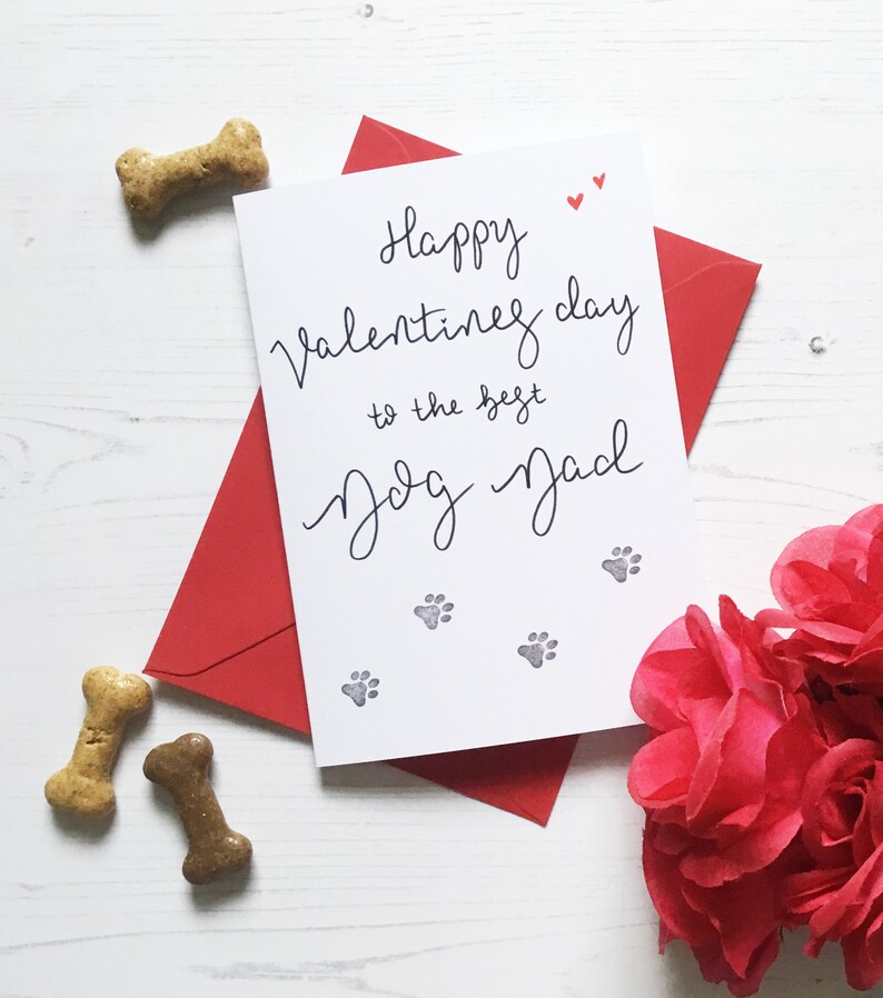 Valentines Day card from the dog, dog dad Valentines Day card, from the dog card, dog dad, Valentines Day from the dog, dog dad card imagen 1