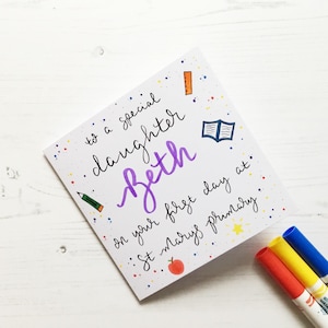 Daughter first day of school card, first day of school card, daughter school card, daughter card, first day of school, daughter