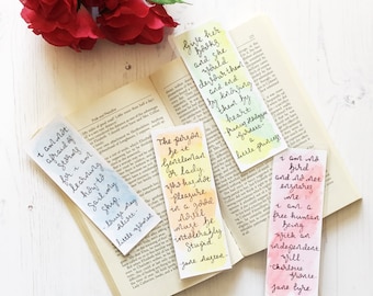 Literature bookmarks, book lover gift, book gift, gift for book lover, bookmarks, classic bookmarks, classic quotes, literature quotes,