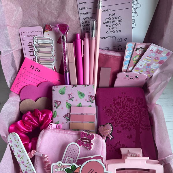 Blush Pages Bookish Bundle, Bookish Gift, Pink Bookish Bundle, Bookish Bundle, Book Gift, Stationery Bundle
