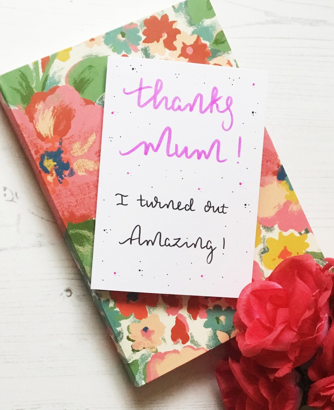Handwritten Mother's Day Card: Calligraphy Thank You Mum - Etsy
