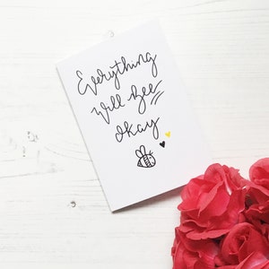 Friend card, support card, mental health card, supportive card, encouragement card, everything will be ok card, inspirational card