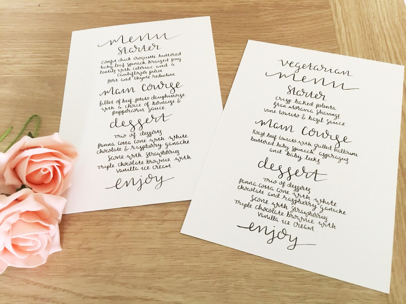 Wedding Menus Hand Lettered Wedding Menu Wedding Menu - Etsy UK