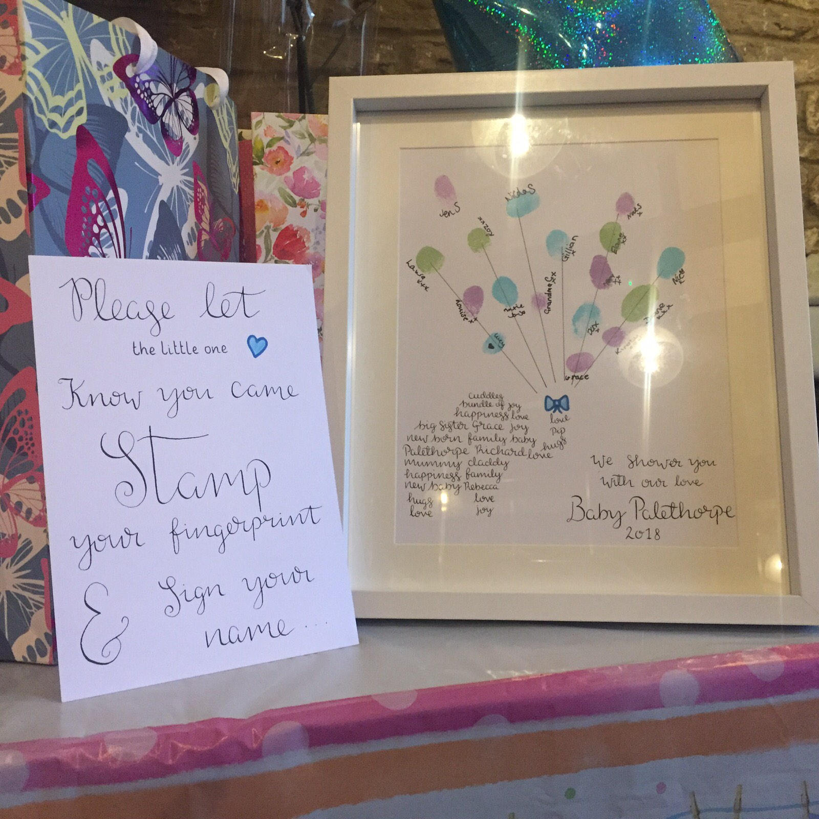 Baby Shower Guest Book Fingerprint Guest Book Baby Shower Etsy