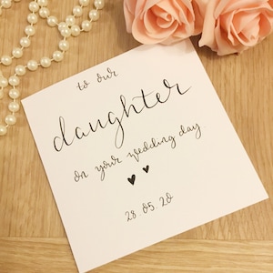 To our daughter on your wedding day, to my daughter on your wedding day, daughter wedding day card, to my daughter, daughter card, daughter
