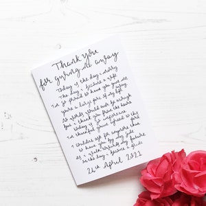 Thank you for giving me away, uncle of bride, son of bride, brother of bride, step dad of bride, giving away card, wedding card