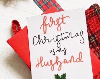 First Christmas as Husband card, husband Christmas, first Christmas married card, husband card, husband Christmas card, new husband