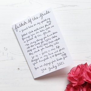 Father of the bride card, father of the bride gift, father of the bride, father of the bride poem, wedding gift,card for father of the bride