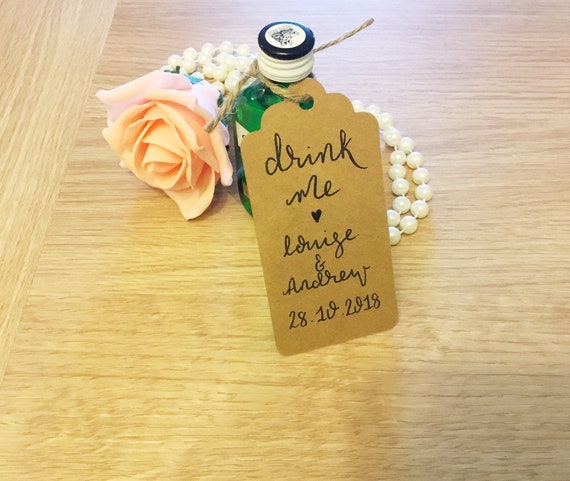 Personalised Wedding Favour Tag Drink Me OF06 