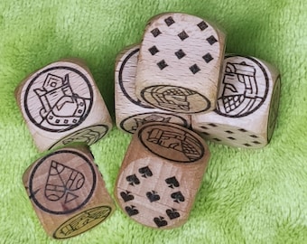 Ace poker dice game Poker dice model laser engraved beech wood handcrafted