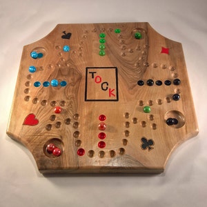 Tock ou aggravation petits chevaux canadiens jeu en bois sur commande fabrication artisanale forme carrée