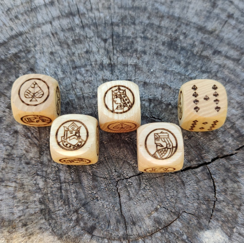 Ace poker dice game poker dice laser engraved model ash Etsy