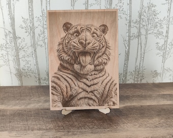 Portraits and various scenes on birch plywood laser engraved your image on request