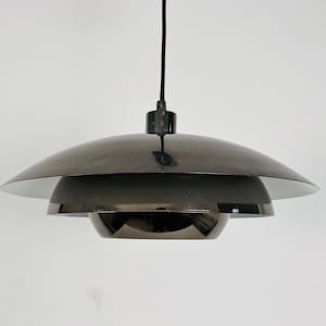 Danish Chrome and Metal Pendant Lamp, 1980s