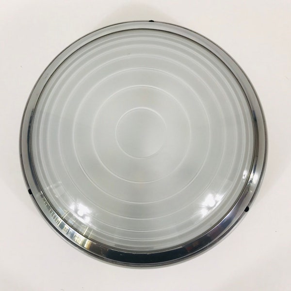 Extraordinarry Round Metal and Glass Flush Mount by Artemide - Model Panterei - Italy 2000s