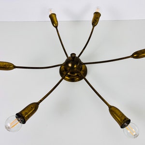 Midcentury Sputnik Kronleuchter aus Messing, 1960er Jahre