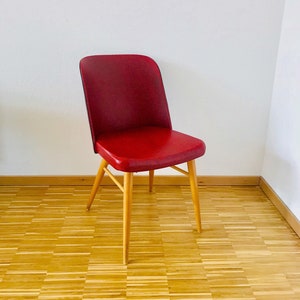 Mid Century Modern Red Chair - Wooden Legs - Germany 1960s