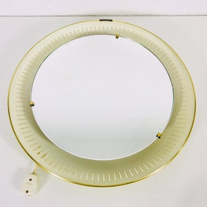 Brass Illuminated Wall Mirror by Hillebrand, Germany, 1960s