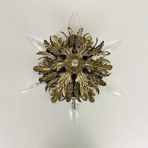 Flushmount a forma di fiore fiorentino attribuito a Banci Firenze, anni 1950