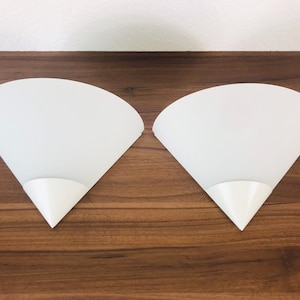 Pair of Metal and Opal Glass Wall Lamps by Glashütte Limburg, Germany, 1980s