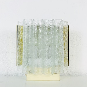 1 de 2 Arandela de parede de cristal DORIA muito elegante de meados do século - 6 peças de vidro de gelo - Alemanha década de 1960
