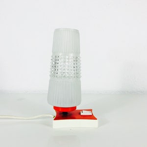 Süße rote Bubble Glas Tischlampe - Kristall Nachttischlampe - Deutschland 1970er Jahre