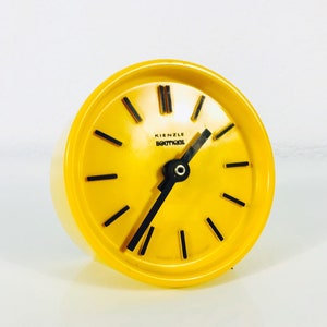 Kienzle gele popart Vintage wekker-zeldzame vorm-Duitsland van de jaren 1970
