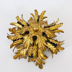 1 di 6 Very Elegant Brass Florentine Flush Mount o Wall Lamp di Banci, Italia anni &#39;60