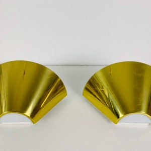 Pair of Brass and Ice Glass Wall Lamps by Limburg, Germany, 1960s