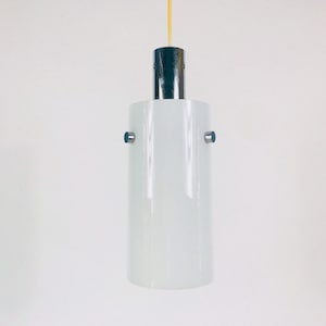 White Limburg Cylinder Shape Hanging Lamp, Germany, 1970s