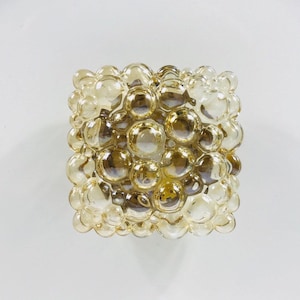 Bubble glass pendant light by Helena Tynell for Glashütte Limburg, square design - flush mount - Germany 1960s