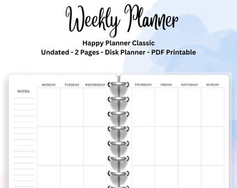 Classic Happy Planner Insert, Weekly Planner, Undated, Weekley Vertical, Schedule planner, Happy Planner Printable Insert, Printable Inserts