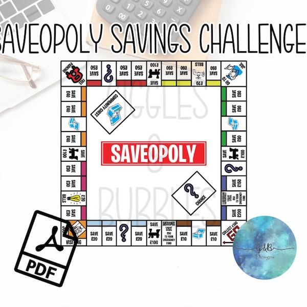 Saveopoly Savings Challenge, Budget Binder Insert, Cash Envelope System, A4 Savings Tracker, Saving Game, Dave Ramsey, Barefoot Investor, A4