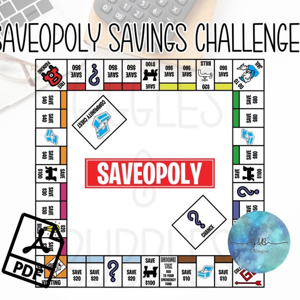 Saveopoly Savings Challenge, Budget Binder Insert, Cash Envelope System, A4 Savings Tracker, Saving Game, Dave Ramsey, Barefoot Investor, A4